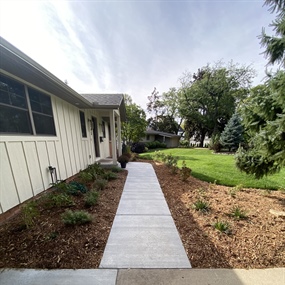 New walkway installed along the home to create cleaner backyard access